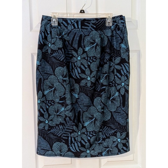 RipSkirt Hawaiian Hibiscus Floral‎ Print Sarong Skirt Cover Up Blue L/G - Picture 2 of 9
